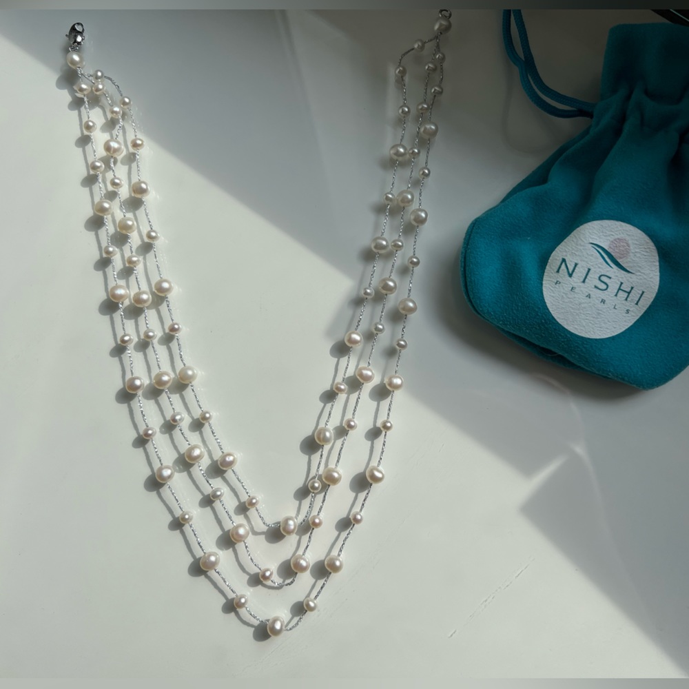 Nishi Pearls - Necklace and Earrings Set